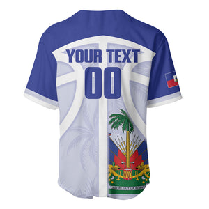 Haiti Basketball Custom Baseball Jersey Ayiti Coat Of Arms White Sporty Style