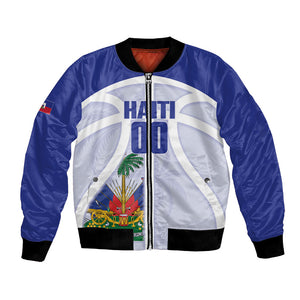 Haiti Basketball Custom Bomber Jacket Ayiti Coat Of Arms White Sporty Style