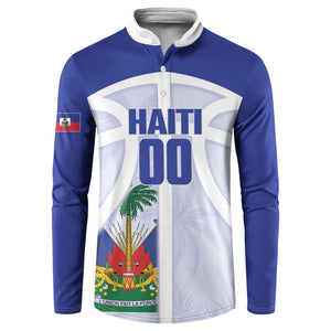 Haiti Basketball Custom Button Sweatshirt Ayiti Coat Of Arms White Sporty Style