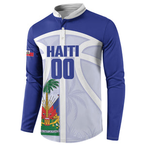 Haiti Basketball Custom Button Sweatshirt Ayiti Coat Of Arms White Sporty Style