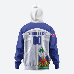 Haiti Basketball Custom Hoodie Ayiti Coat Of Arms White Sporty Style