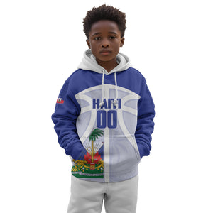 Haiti Basketball Custom Kid Hoodie Ayiti Coat Of Arms White Sporty Style