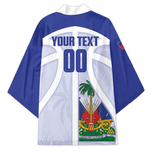 Haiti Basketball Custom Kimono Ayiti Coat Of Arms White Sporty Style