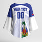 Haiti Basketball Custom Kimono Sleeve Blouse Ayiti Coat Of Arms White Sporty Style