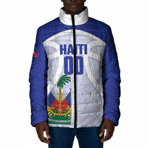 Haiti Basketball Custom Padded Jacket Ayiti Coat Of Arms White Sporty Style