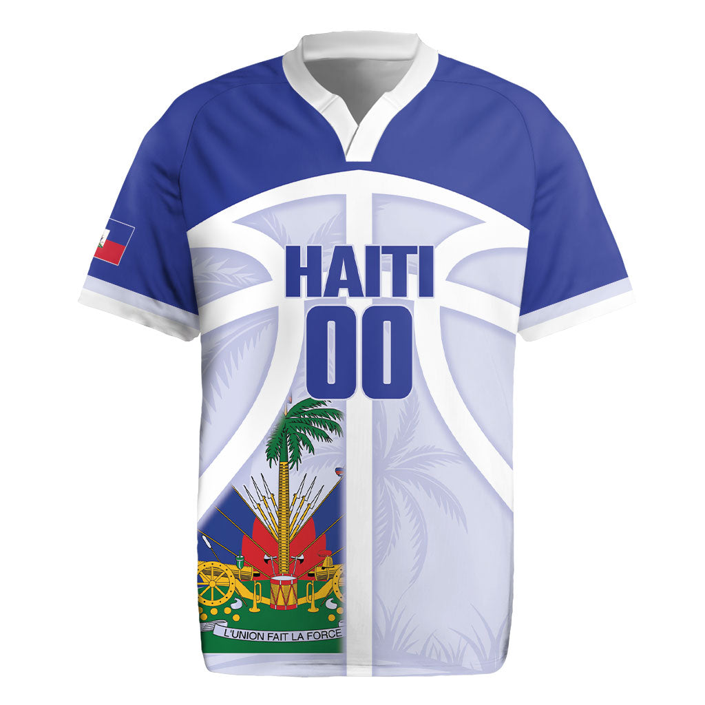 Haiti Basketball Custom Rugby Jersey Ayiti Coat Of Arms White Sporty Style
