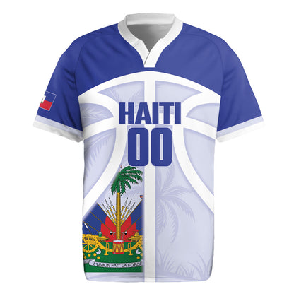 Haiti Basketball Custom Rugby Jersey Ayiti Coat Of Arms White Sporty Style