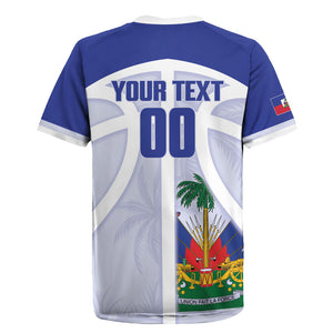 Haiti Basketball Custom Rugby Jersey Ayiti Coat Of Arms White Sporty Style
