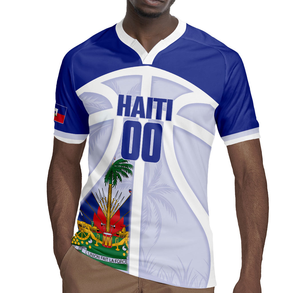 Haiti Basketball Custom Rugby Jersey Ayiti Coat Of Arms White Sporty Style