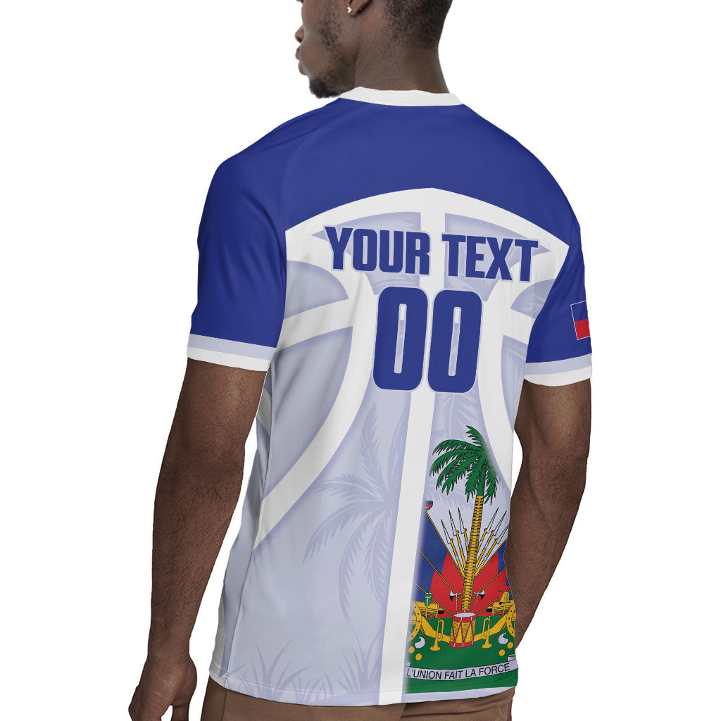 Haiti Basketball Custom Rugby Jersey Ayiti Coat Of Arms White Sporty Style