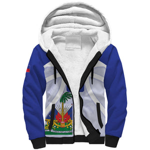 Haiti Basketball Custom Sherpa Hoodie Ayiti Coat Of Arms White Sporty Style