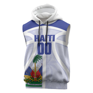 Haiti Basketball Custom Sleeveless Hoodie Ayiti Coat Of Arms White Sporty Style