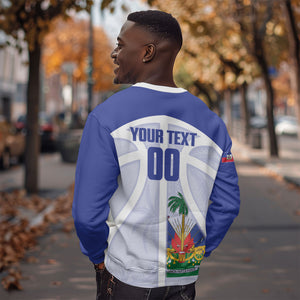 Haiti Basketball Custom Sweatshirt Ayiti Coat Of Arms White Sporty Style