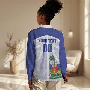 Haiti Basketball Custom Women Casual Shirt Ayiti Coat Of Arms White Sporty Style