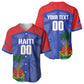 Haiti Basketball Custom Baseball Jersey Ayiti Coat Of Arms Blue Sporty Style