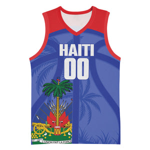 Haiti Basketball Custom Basketball Jersey Ayiti Coat Of Arms Blue Sporty Style