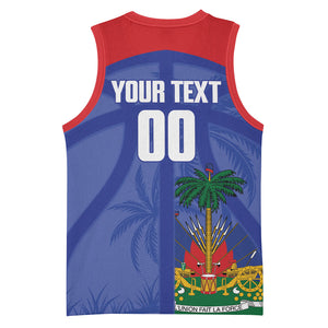 Haiti Basketball Custom Basketball Jersey Ayiti Coat Of Arms Blue Sporty Style