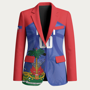 Haiti Basketball Custom Blazer Ayiti Coat Of Arms Blue Sporty Style