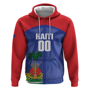 Haiti Basketball Custom Hoodie Ayiti Coat Of Arms Blue Sporty Style