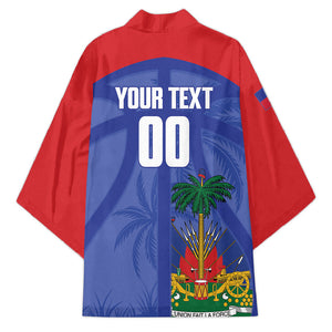 Haiti Basketball Custom Kimono Ayiti Coat Of Arms Blue Sporty Style