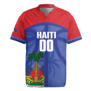 Haiti Basketball Custom Rugby Jersey Ayiti Coat Of Arms Blue Sporty Style
