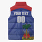 Haiti Basketball Custom Sleeveless Puffer Jacket Ayiti Coat Of Arms Blue Sporty Style