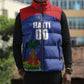 Haiti Basketball Custom Sleeveless Puffer Jacket Ayiti Coat Of Arms Blue Sporty Style