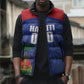 Haiti Basketball Custom Sleeveless Puffer Jacket Ayiti Coat Of Arms Blue Sporty Style