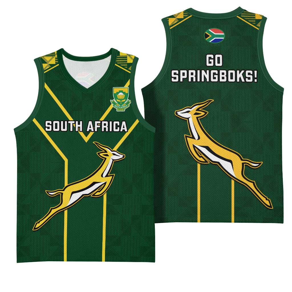 South Africa Rugby Basketball Jersey Go Champions Springboks LT14