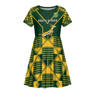 South Africa Rugby Kid Short Sleeve Dress Go Champions Springboks