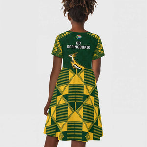 South Africa Rugby Kid Short Sleeve Dress Go Champions Springboks