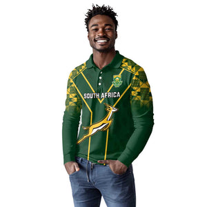 South Africa Rugby Long Sleeve Polo Shirt Go Champions Springboks