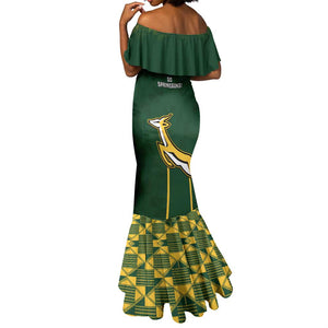 South Africa Rugby Mermaid Dress Go Champions Springboks