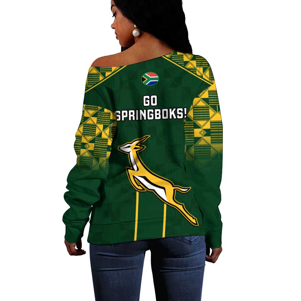South Africa Rugby Off Shoulder Sweater Go Champions Springboks