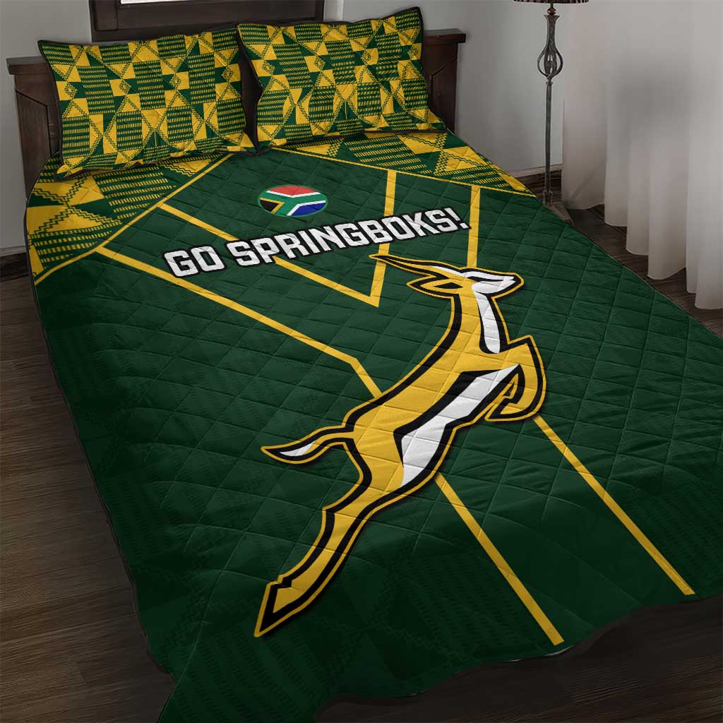 South Africa Rugby Quilt Bed Set Go Champions Springboks