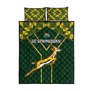 South Africa Rugby Quilt Bed Set Go Champions Springboks