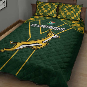 South Africa Rugby Quilt Bed Set Go Champions Springboks