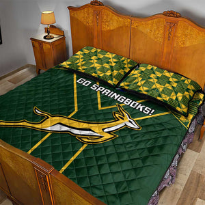 South Africa Rugby Quilt Bed Set Go Champions Springboks