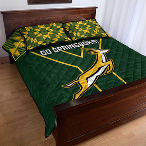 South Africa Rugby Quilt Bed Set Go Champions Springboks