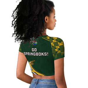 South Africa Rugby Raglan Cropped T shirt Go Champions Springboks