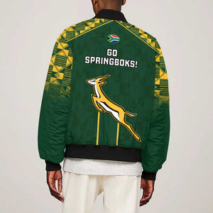 South Africa Rugby Sleeve Zip Bomber Jacket Go Champions Springboks