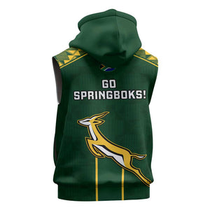 South Africa Rugby Sleeveless Hoodie Go Champions Springboks - African Pride