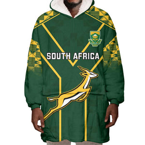 South Africa Rugby Wearable Blanket Hoodie Go Champions Springboks