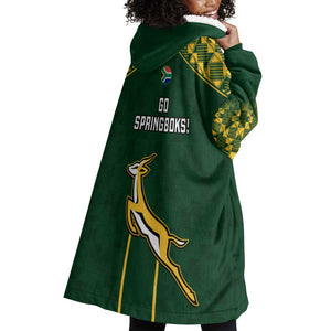 South Africa Rugby Wearable Blanket Hoodie Go Champions Springboks