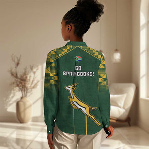 South Africa Rugby Women Casual Shirt Go Champions Springboks