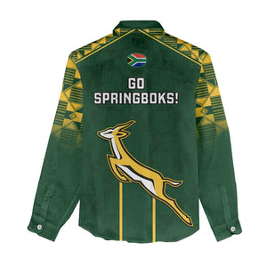 South Africa Rugby Women Casual Shirt Go Champions Springboks