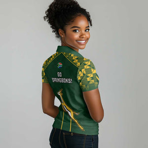 South Africa Rugby Women Polo Shirt Go Champions Springboks