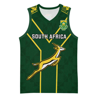 Custom South Africa Rugby Basketball Jersey Go Champions Springboks LT14