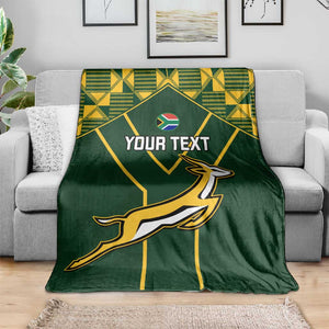 Custom South Africa Rugby Blanket Go Champions Springboks