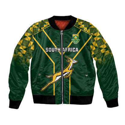 Custom South Africa Rugby Bomber Jacket Go Champions Springboks